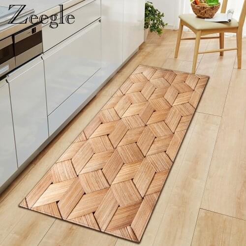 Zeegle Carpet Long Rectangle Kitchen Rug Anti-slip Living Room Carpet Hallway Rug Absorbent Bathroom Doormat Bedside Carpet Mat