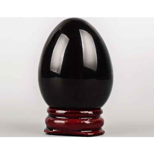 Gemstone egg 1 pcs 45*30mm Natural Black Obsidian egg Crystal Balls Healing Chakra Reiki Balls for decoration