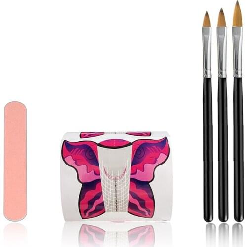 Nail Tools 12-Color Carving Powder Set Nail Powder No Tail Butterfly Paper Holder Set Extension Crystal Liquid Pen NE