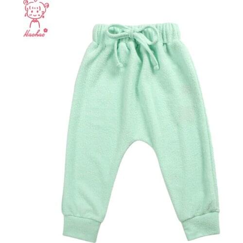 Kaiya Angle Fall Winter Kids Children Boys Girls Clothes Apple Green Toddler Girl Ruffle Pants Elastic Waist Band Trousers