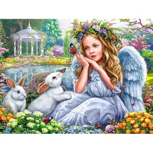 GATYZTORY Frame Angel Girl DIY Painting By Numbers Kits Figure Paint By Numbers For Adult Wall Art Picture Acrylic Diy Gift