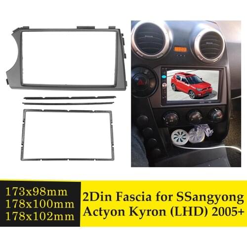 2Din Car Fascia Refitting Radio Stereo DVD Frame Dash Panel Installation Kit For SSangyong Actyon Kyron 2005+ (Left Hand Driver)