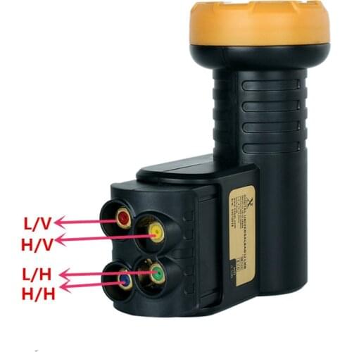 Ku Band 4 Output Quattro LNB HDTV 3D 4K Support For Multiswitch