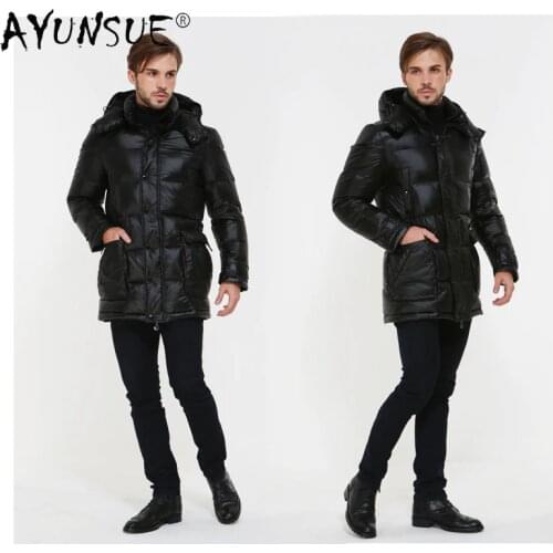 AYUNSUE Thick Mens Jackets Winter Male Down Jacket Casual Mens Clothing 2020 Clothes Warm Hooded Coat Ropa De Hombre LXR462