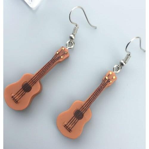 Fashion music musical instrument guitar earrings women girl drop dangle earring diy ear jewelry ornament handmade jewellery