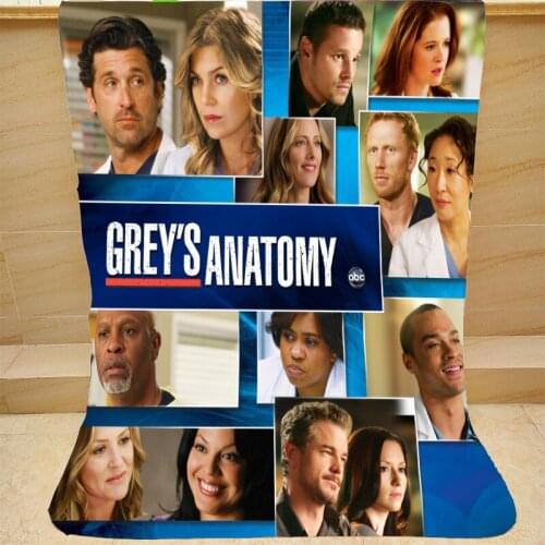 Greys Anatom Coral Fleece Blankets on Bed/Sofa throw Plush kids Sleeping Cover Bedding Throws Bedsheet for Valentines Day gift