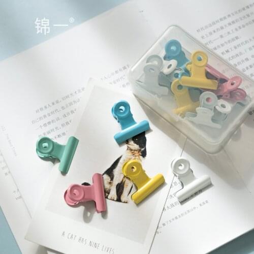 TUTU 12PCS Metal Color Binder Clips Paper Clip 30 MM Office School Supplies Stationery Binding Supplies Files Documents H0486