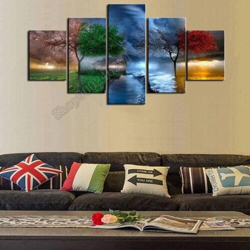 Full diamond 5D DIY diamond painting embroidery wall art spring, summer, autumn and winter nature tree Mosaic home decor FF3846