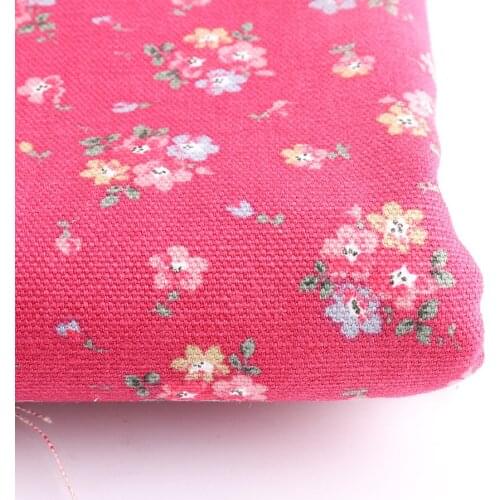 Half a Meter Organic Cotton Fabric Rose red Small floral Cotton Material patchwork for Sewing Quilting Fabrics DIY Handmade