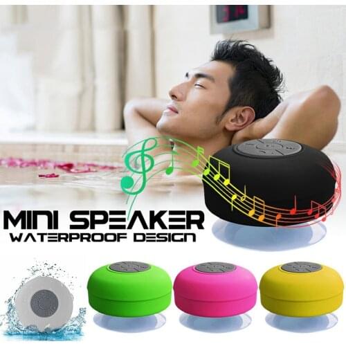 Portable Wireless IPX4 Waterproof Shower Speaker Handsfree Sucting Mic Car Bathroom Wireless Audio Transmission