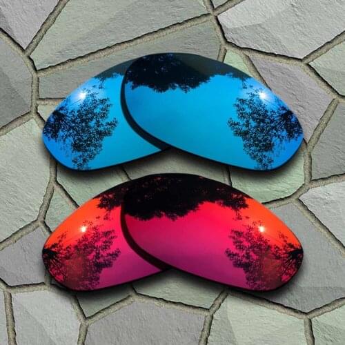 Sky Blue&Violet Red Sunglasses Polarized Replacement Lenses for Oakley Monster Dog