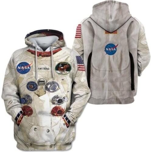 3D Print Armstrong Spacesuit Hoodies Men/Women Casual Astronaut Spacesuit Sweatshirts Streetwear Clothes Oversized Coats