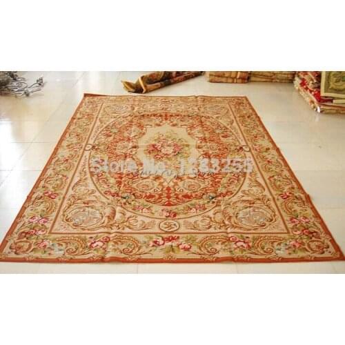 All - Floral Fine Needle Embroidered Carpet Handmade Needlepoint Handmade Wool Needlepoint Floral Roses