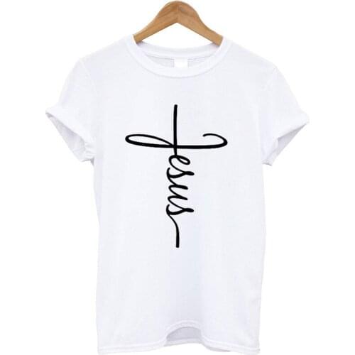 Femme T Shirt Faith Women Short Sleeve O-neck Summer Tops Loose Fit Women Clothing Christian Casual Tee Shirt