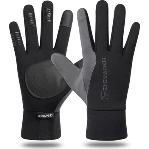 Black Color Winter Warm Sports Touchscreen Gloves Women Men Outdoor Windproof Non-slip Waterproof Mens Riding Cycling Gloves