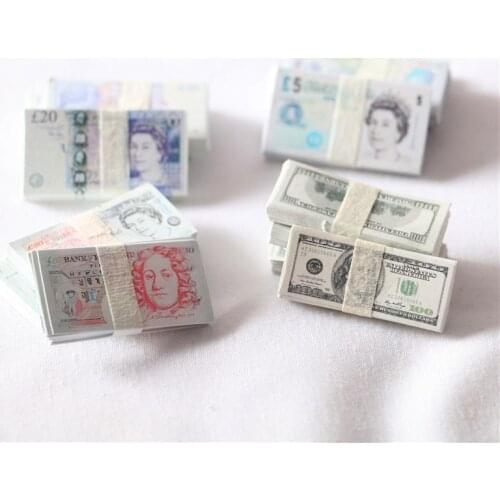 100pcs 1:12 Dollhouse Miniature Play Money Mini Doll House Banknotes