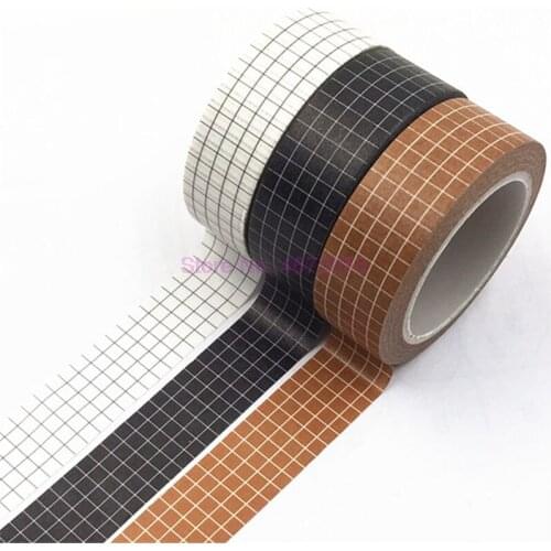 1000pcs/lot 10M Black and White Grid Washi Tape Japanese Paper DIY Planner Masking Tape Stickers Decorative Stationery Tapes