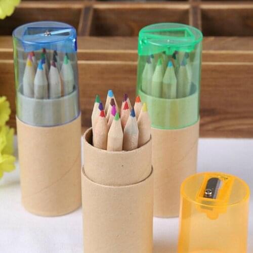 12 Pcs/lot 12 Colors Colored Pencils New Cute Wooden Writing Painting Pencils For Kids Gift School Supplies stationery
