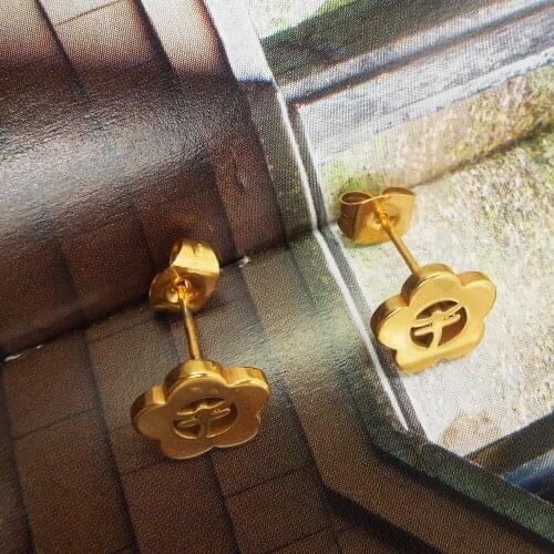 2018 Stainless Steel Earring Fashion Jewelry Simple Charm Round dragonfly Earrings For Women Gold