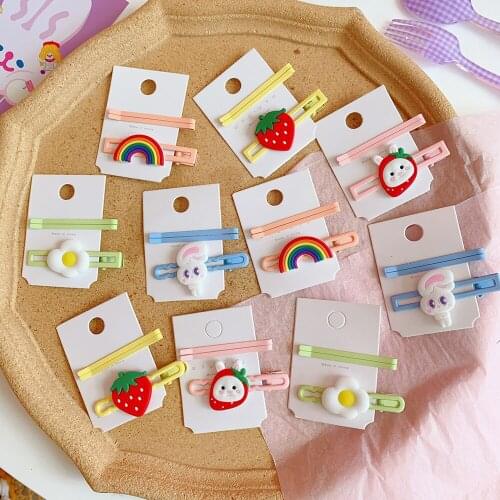3Pcs/Set Cute Candy Color Hairpin Fruit Spray Paint BB Clip Japanese And Korean Headwear