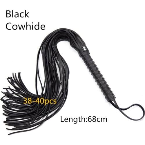 38Pcs Tassel Genuine Leather Whip Flogger Sex Toys for Men Women Couples Flirting Racing Riding Crop To Spanking Adults Games