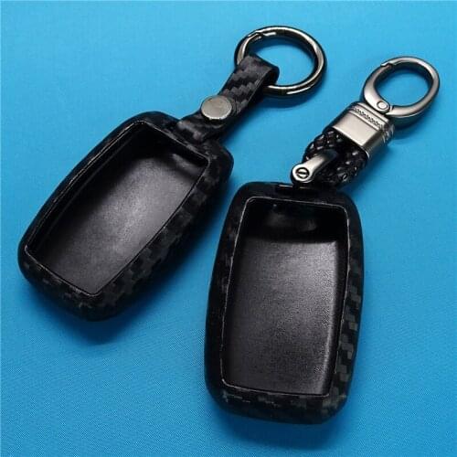 For Kia Forte Niro Optima Sedona Sorento Soul Sportage Remote Cover 1 pcs Carbon Fiber Pattern Silicone Car Key Case Keychain