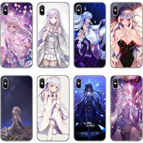 Emilia re zero anime Mobile Phone Case For Samsung Galaxy Note 10 9 8 5 4 S10E S10 Lite S9 S8 S7 S6 Edge Plus S5 S4 Mini