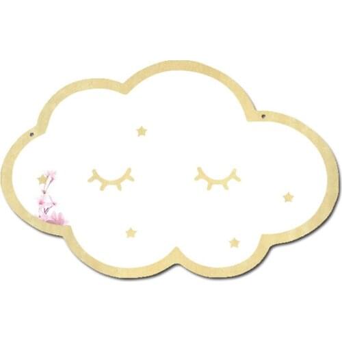 Cloud Shaped Wall Mirror Decorative Mirror, Acrylic Mirror with Hanging Rope, Wood Framed / Frameless for Bathroom Living Room