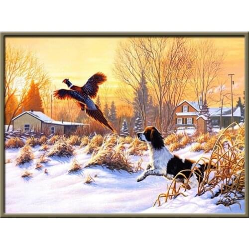 Tree Landscape DIY Cross Stitch Embroidery 11CT Kits Craft Needlework Set Cotton Thread Printed Canvas Home Wholesale