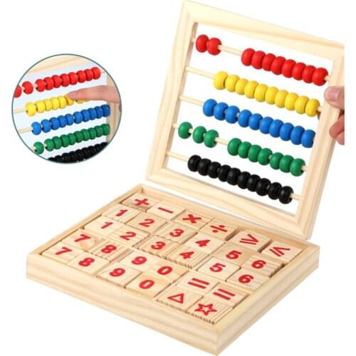Wooden Abacus Children Kids Counting Number Maths Learning Toy Y4QA