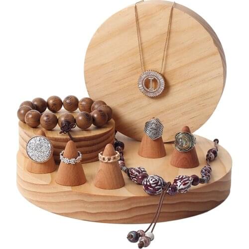 Wood Jewelry Display Stand Earrings, Ring, Necklace, Bracelets Display Stand Wood Jewellery Display Showcase