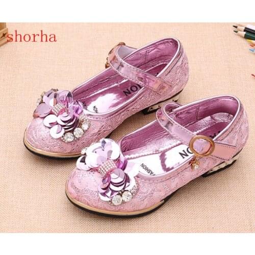 Children Princess Shoes New 2018 Spring Girls Sequins Girls Wedding Party Kids Dress Shoes for Girls School Sandals EU 27~37