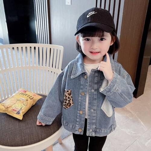 Girls Denim Jacket Coat Solid Color Coat For Girls Spring Autumn Jacket Girl Casual Style Kids Clothes Girl
