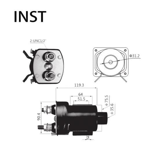 ELECTROMAGNETIC SWTICH SOLENOID FOR 12V 8.5KW 1119853 1119835 2N1973 3T5068 5L8735 7L6586 1119879 C4TZ-11390-A 1880