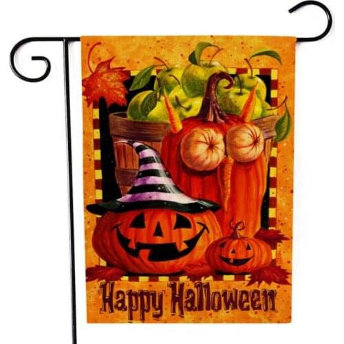 Halloween flag pumpkin flag maple leaf Garden Flags courtyard welcome FALL flag yard Banner Flags 47*32CM SN1336