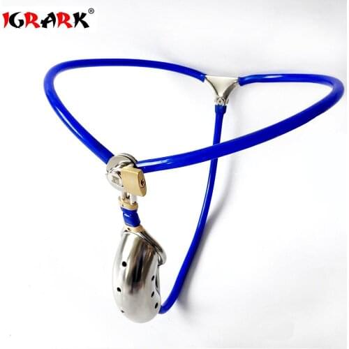 IGRARK Adjustable Stealth Male Chastity Belt Stainless Steel Chastity Cages Penis Lock Cage Adult Game Penis Restraint Device