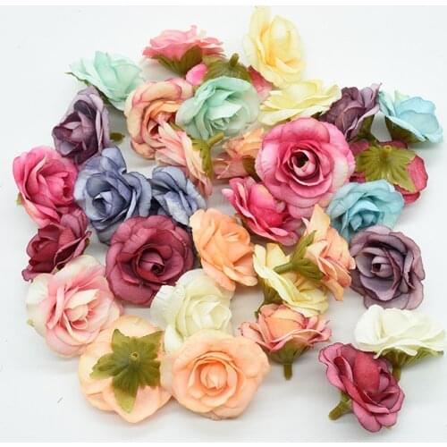 20pcs Silk roses flowers wall cheap artificial flowers for home wedding decoration accessories diy scrapbook gifts fake plants