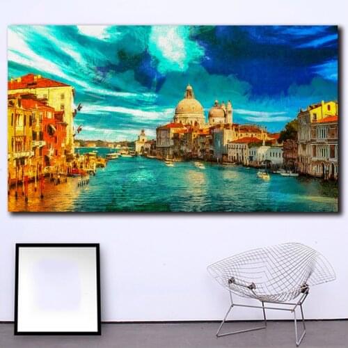 Grand Canal Venice, Picture Art, Canvas Wall art, Happy home On canvas, Original Art, Home Decor Art, Abstract Painting Printed