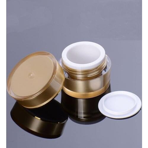 Facial Cream Refillable Bottle Top Grade Empty Gold Acrylic Housing Eye Cream Jar 5G Sample Trial Bottle Portable Cosmetic Vials