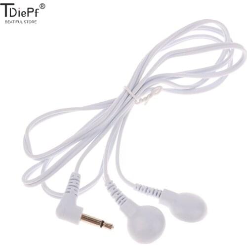 Massager Electrode Wire Plug 3.5mm 4 /2 Buttons Electrode Lead Wires Connecting Cables for Digital TENS Therapy Machine