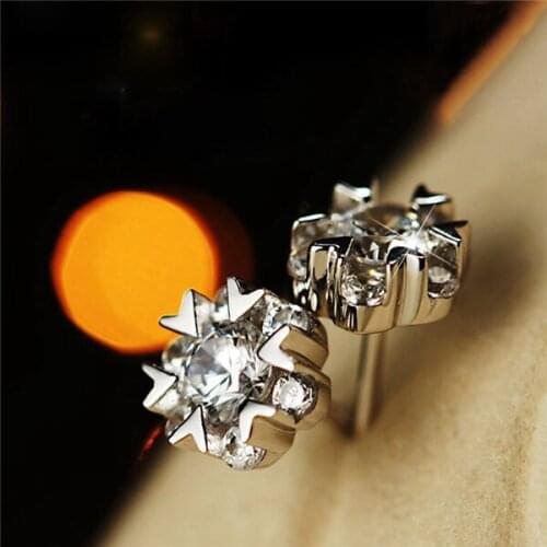 Trendy Womens Crystal Earrings Girls Jewellery Great Gift Snowflake Stud