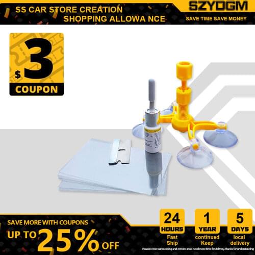 Windshield Repair Kit Quick Fix Car Cracked Glass Windscreen Repair Tool Kit Resin Sealer DIY Auto Window Screen Polishing