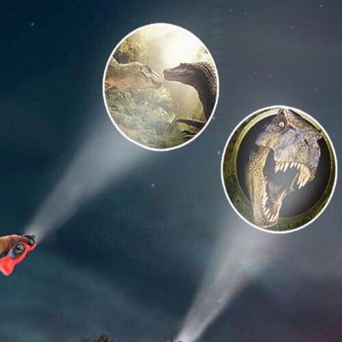 Dinosaur Wall Torch and Projector Flashlight Night Study Learning Fun Toys