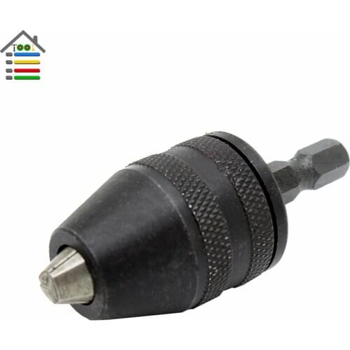 New Keyless Drill Chuck Adapter 1/4" (6.35mm)Hex Shank Screwdriver Impact Driver Electric Drill Drills Power Tool Free shipping
