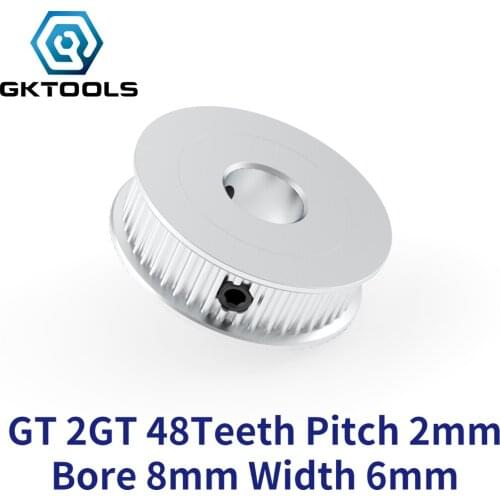 GKTOOLS GT2 2GT 48 Teeth 6mm Belt Synchronous Timing Wheel Pulley Bore 5mm for 3D Printer Accessories