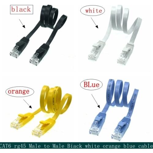 CAT6 Flat UTP Ethernet Network RJ45 Patch LAN cable rg45 male black white color 20cm 50cm 100cm 200cm 300cm 500cm rj45 cable