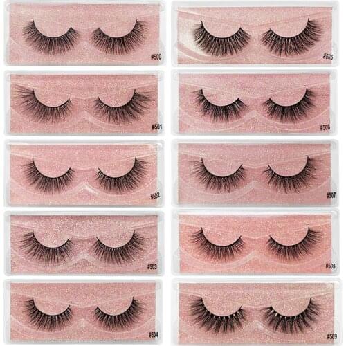 Fluffy 3D Mink Lashes Messy Wispy Natural Eyelashes 10mm-15mm Handmade Mink Eyelashes Makeup False Lashes 1 box Mink Lashes New