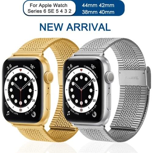 Watch Band for Apple Watch 6 SE 5 4 3 Apple Watch Strap 38mm 40mm 42mm 44mm Metal Apple Stainless Steel Braided Strap
