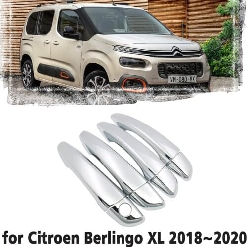 Luxury chrome door handle cover trim protection cover for Citroen Berlingo XL 2018 2019 2020 Car accessory sticker