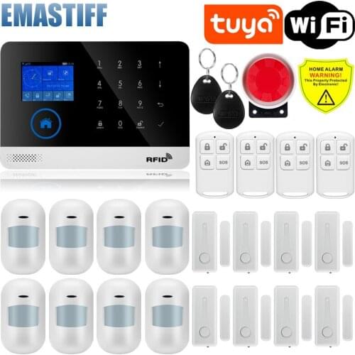 WIFI GSM Alarm System for Home Burglar Security 433MHz WiFi GSM Alarm Wireless Wire Tuya Smart House App Control